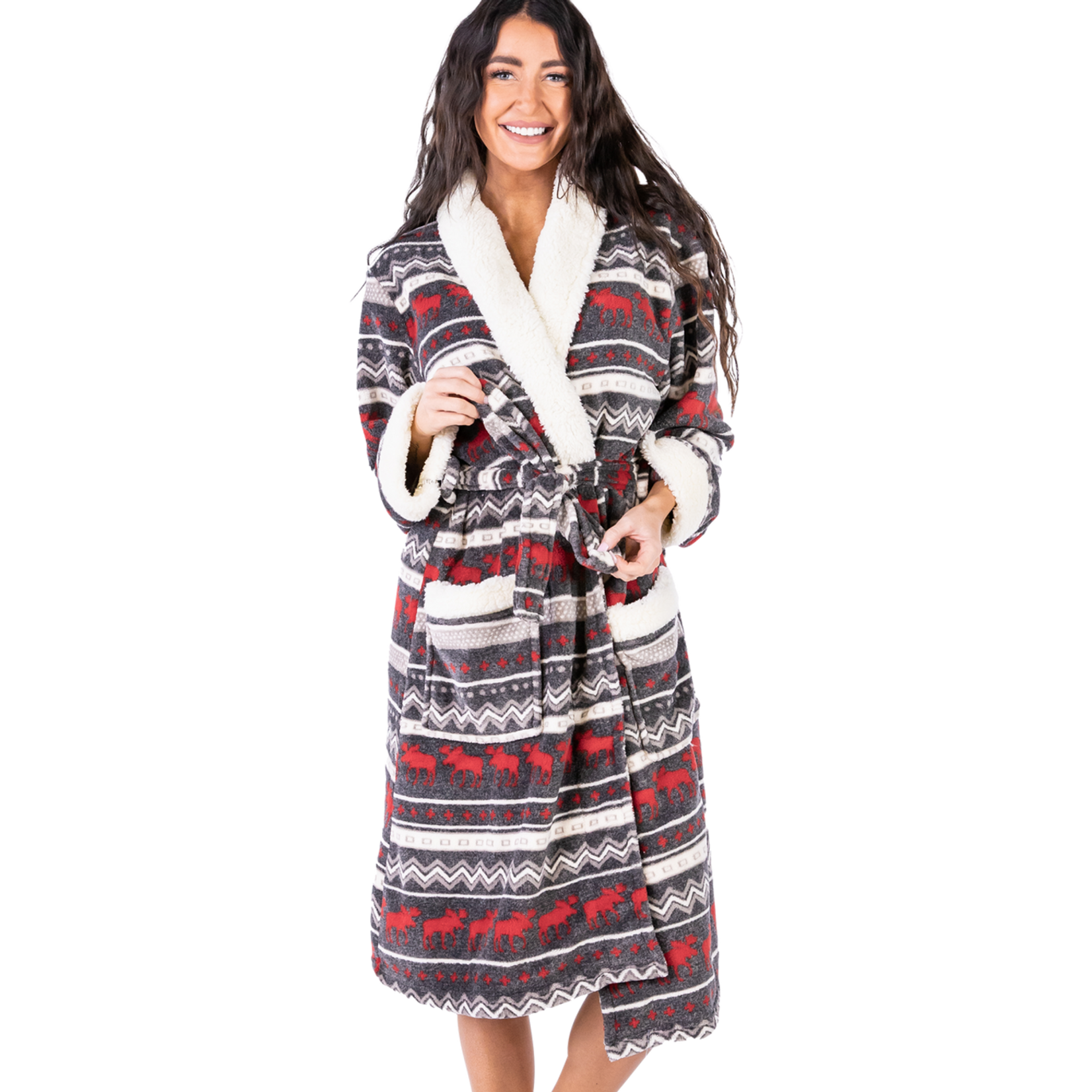 Lazy One Cabin Moose Women's Bathrobe