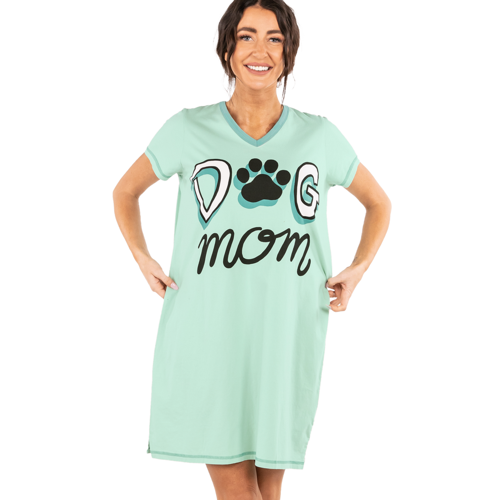 Lazy One Dog Mom Women's V-Neck Nightshirt