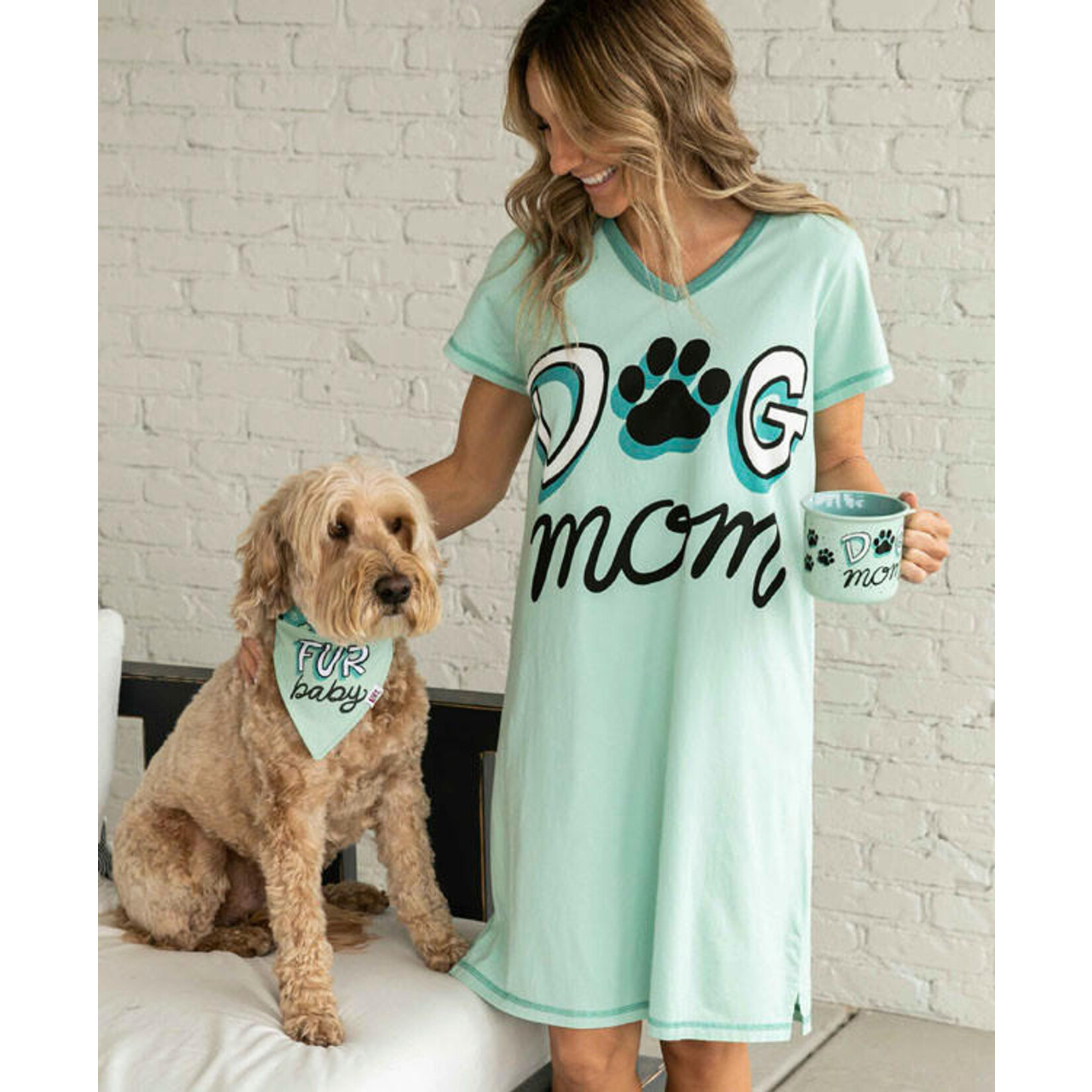 Lazy One Dog Mom Women's V-Neck Nightshirt