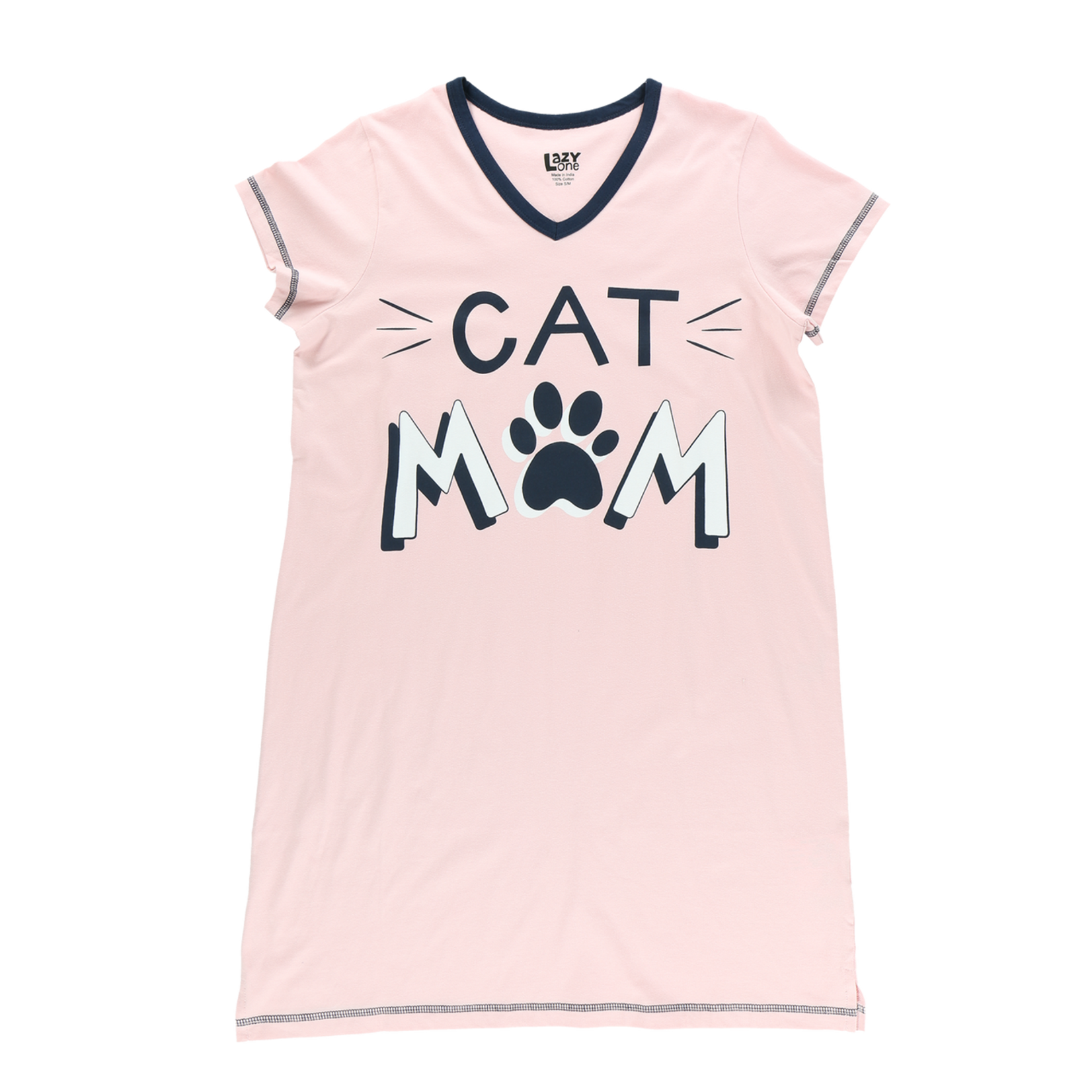 Lazy One Cat Mom Women's V-neck Nightshirt