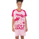 Lazy One (DNR) Moose Kiss Pink/Red V-neck  Nightshirt