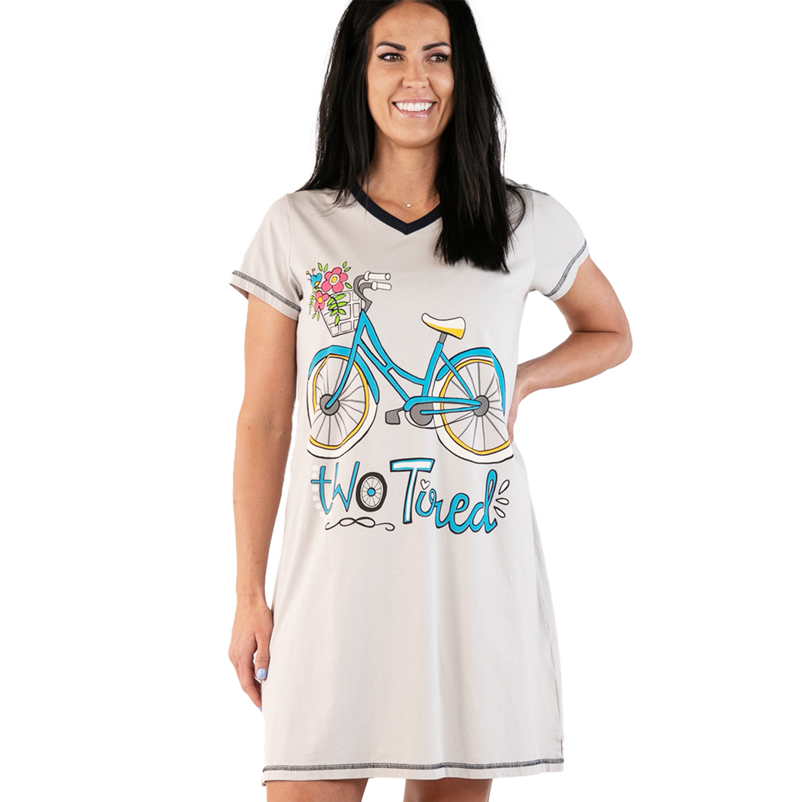 Lazy One (DNR) Two Tired Women's Bicycle V-Neck Nightshirt