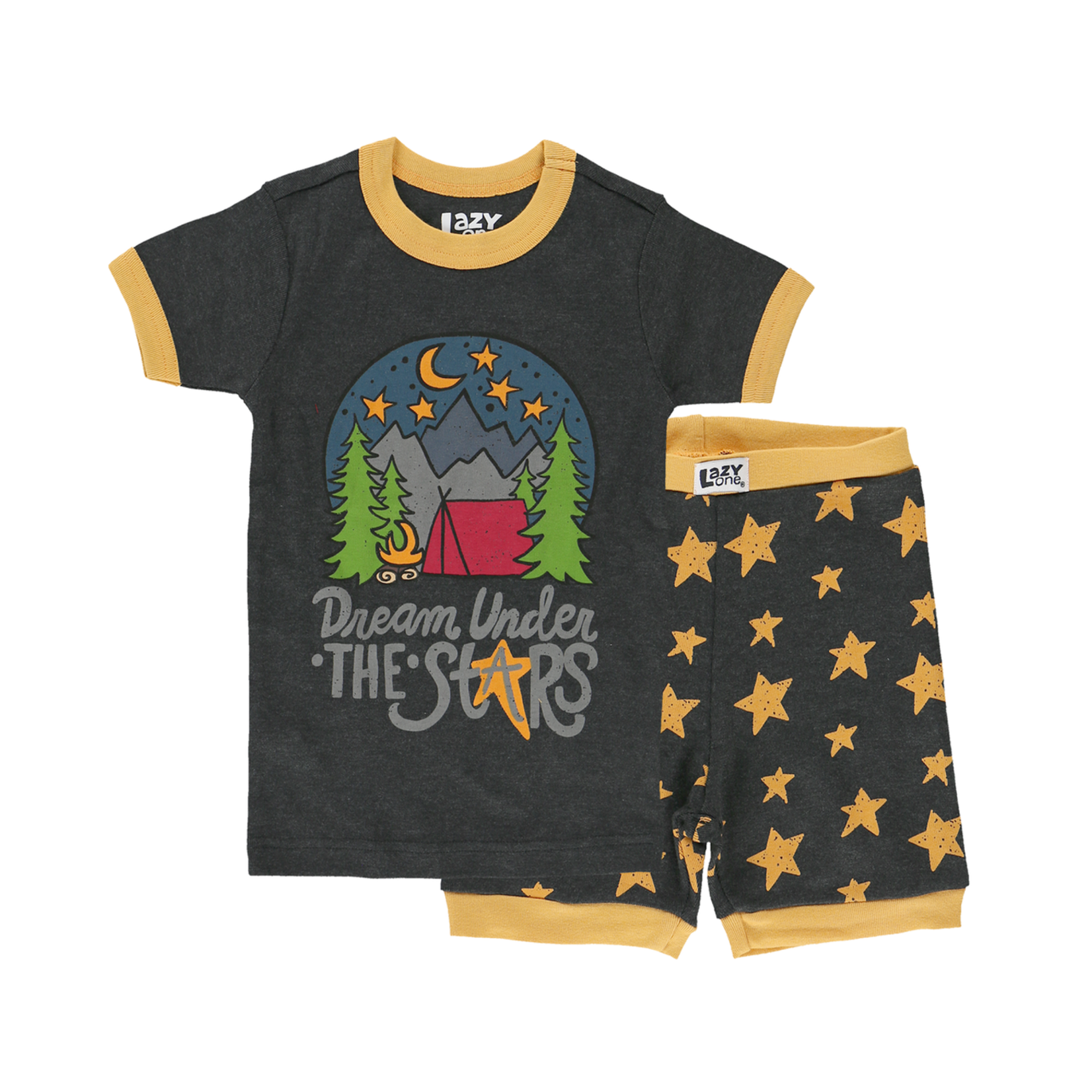 Lazy One Dream Under the Stars Kid's PJ Camping Short Set