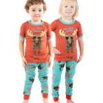 Lazy One Don't Moose With Me Orange Kid's Short Sleeve PJ's