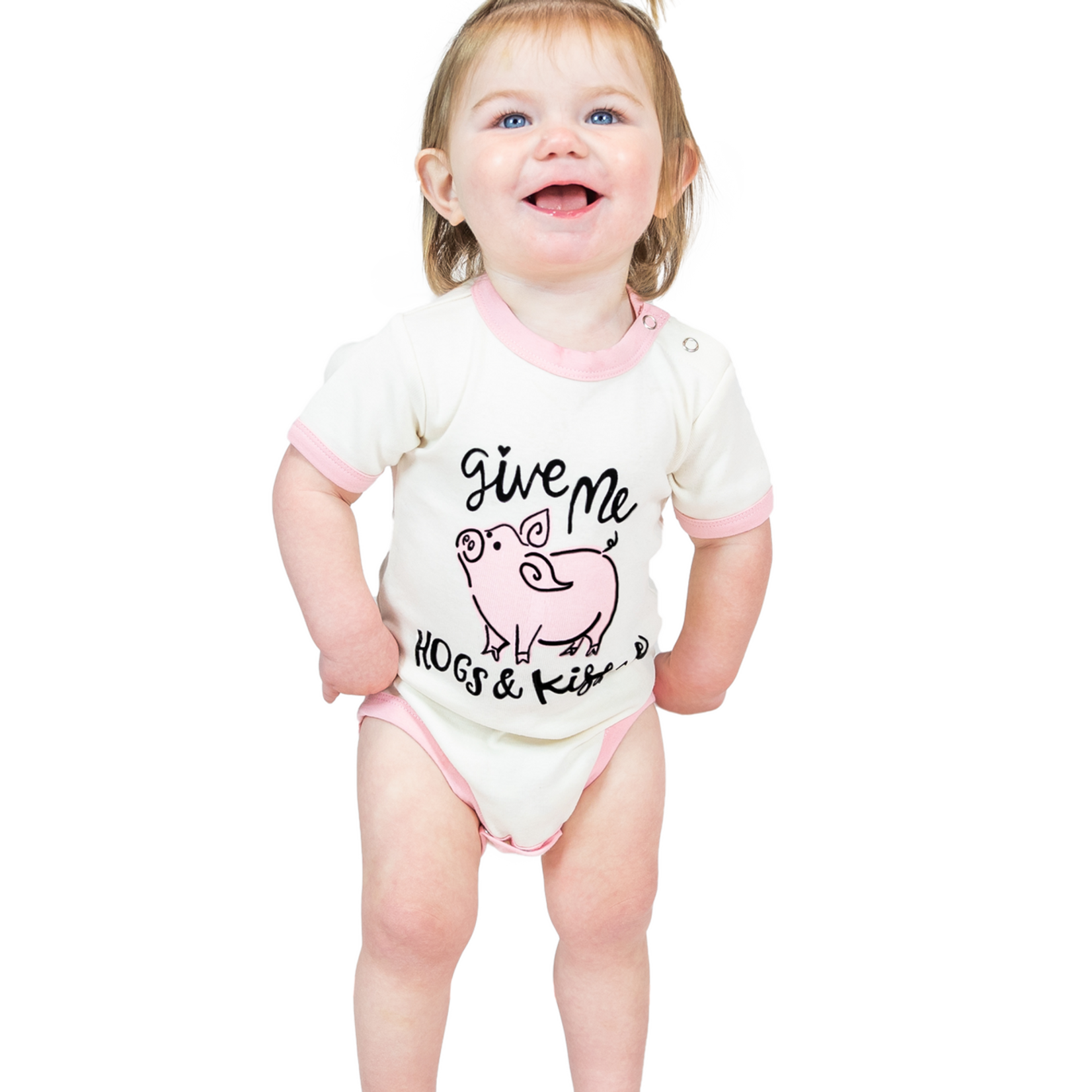 Lazy One Hogs & Kisses Infant Pig Creeper Onesie