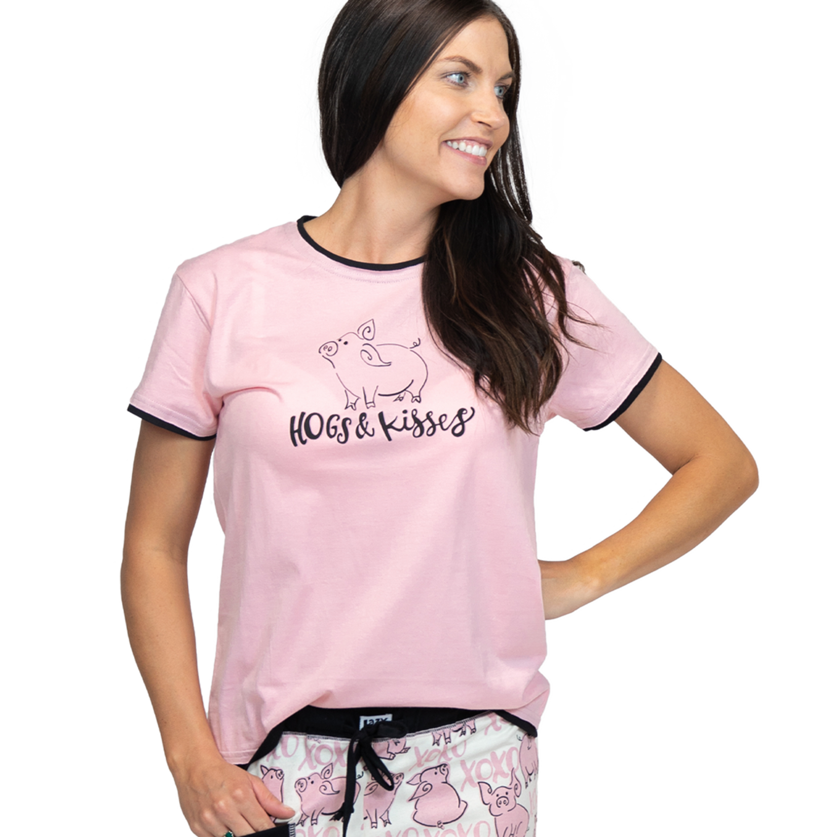 Lazy One Hogs & Kisses Women's Pig Regular Fit Tee