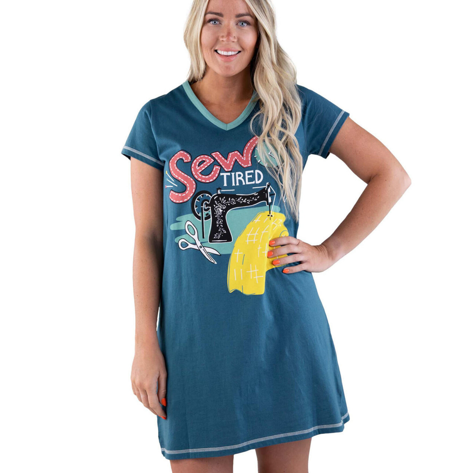 Lazy One Sew Tired Women's V-Neck Nightshirt