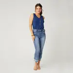 COCO + CARMEN EverStretch Boyfriend Capri with Contrast Bottom