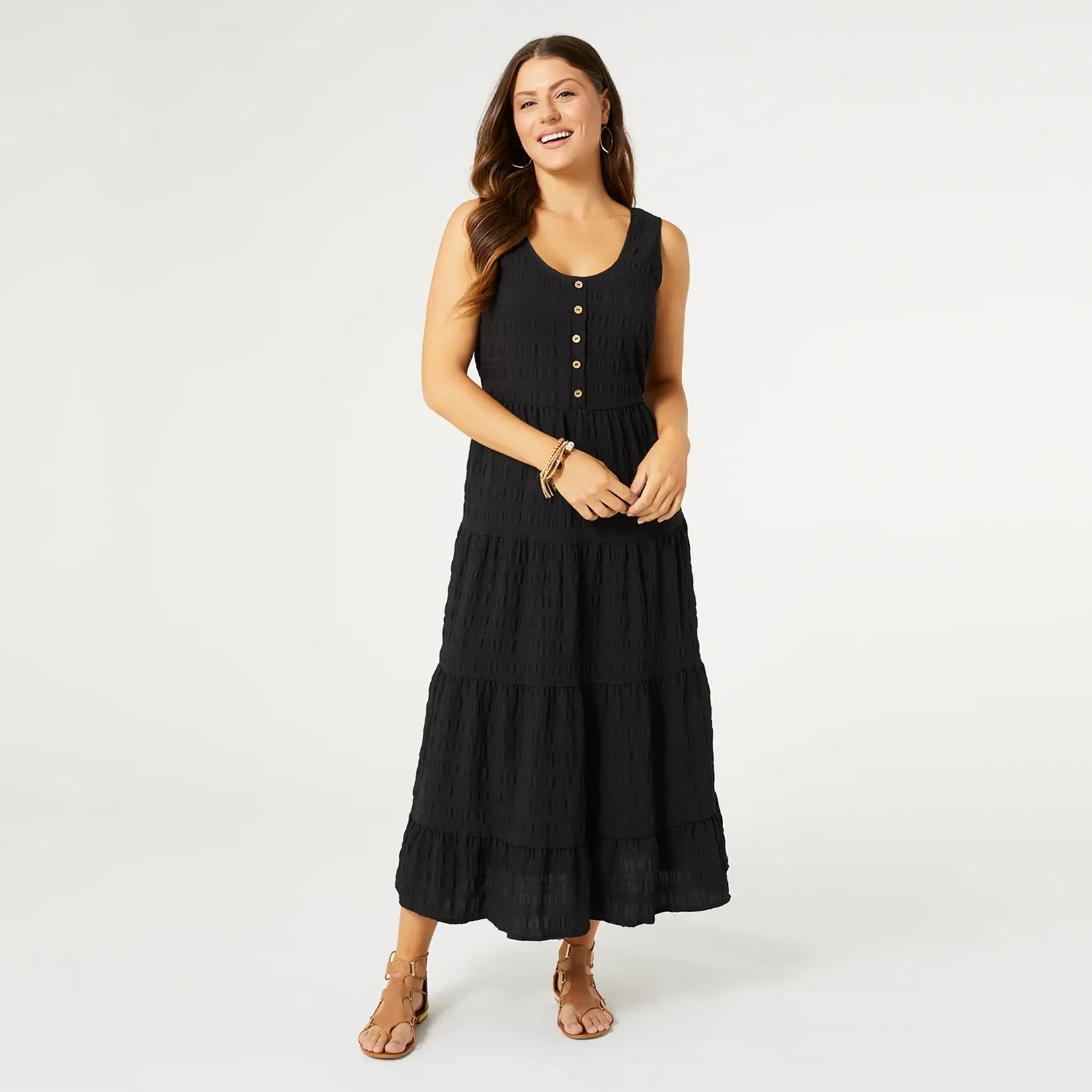 COCO + CARMEN Meadow Gauze Tiered Tank Dress