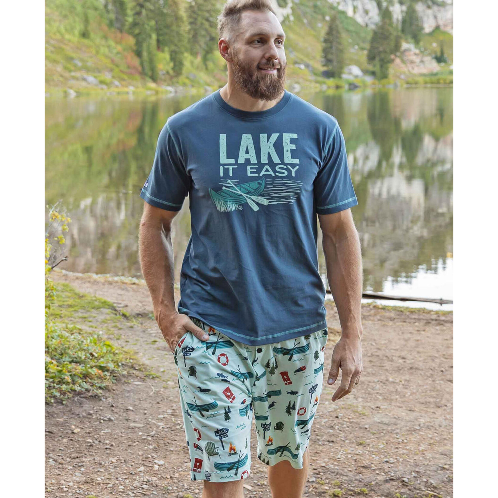 Lazy One Lake It Easy Men's Pajama Shorts