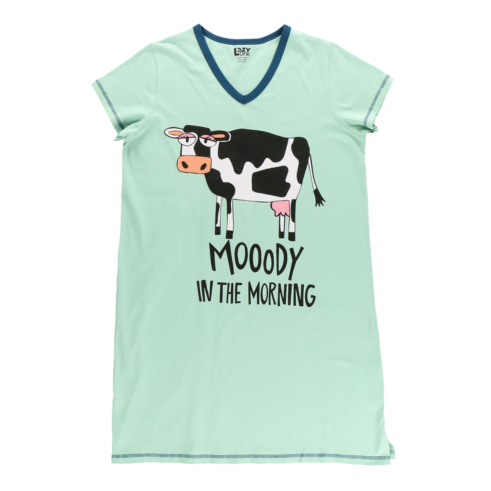 Lazy One MOOODY In The Morning Women's Cow V-neck Nightshirt