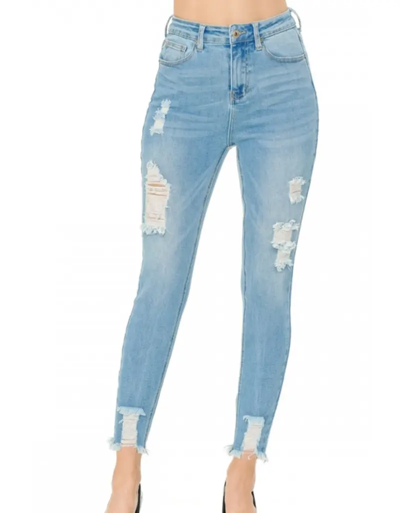 Wax Jeans Wax Jeans Destructed Ankle Skinny Jean