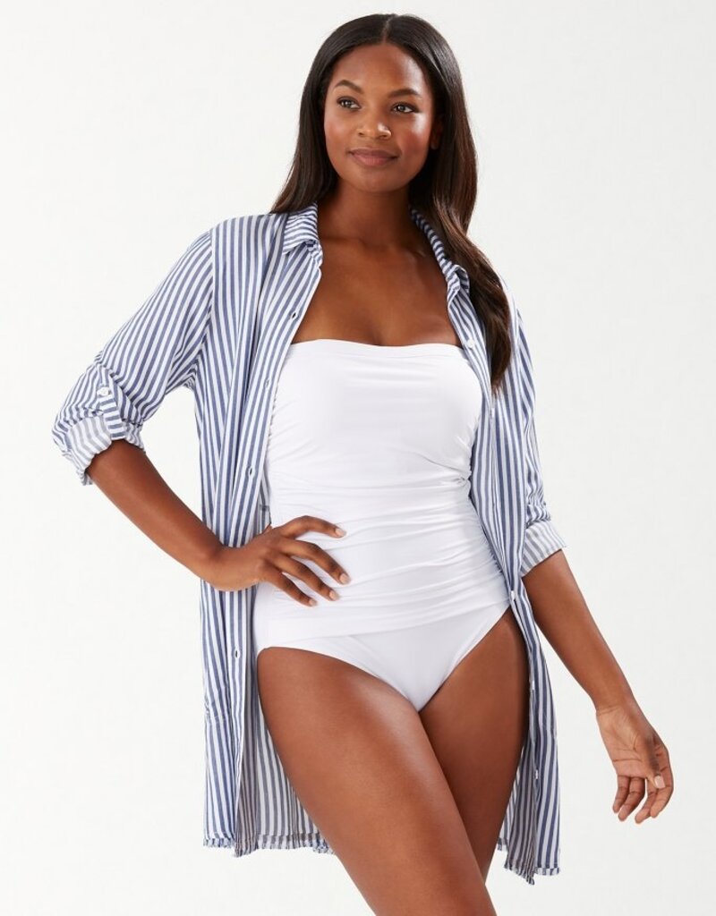 Tommy Bahama Tommy Bahama Chambray Stripe Boyfriend Shirt