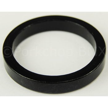 Porkchop BMX 1" headset spacer 5mm thick for old school BMX, MINI, or Road bicycle - BLACK ANODIZED