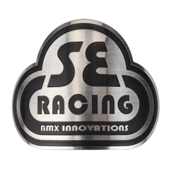 SE Racing SE Racing BMX bicycle stainless steel head tube badge - SILVER & BLACK