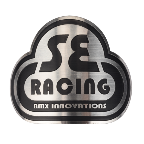 SE Racing SE Racing BMX bicycle stainless steel head tube badge - SILVER & BLACK