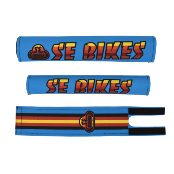 SE Racing SE Racing 3 Piece "Tetoron" BMX Bicycle Padset - MULTI COLOR on BLUE