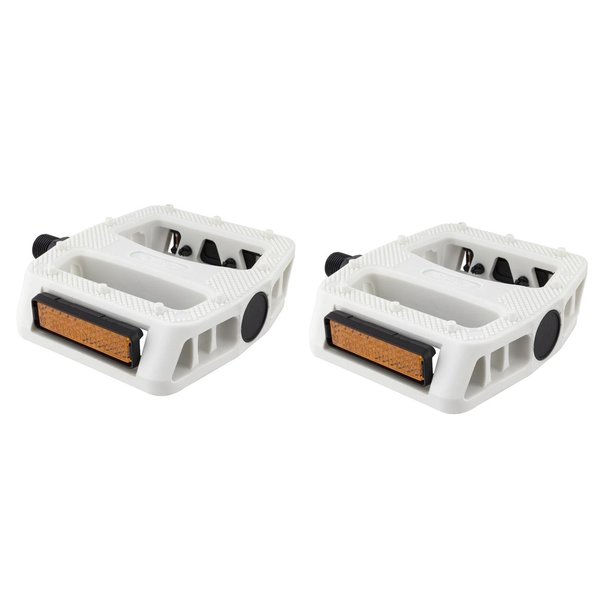 SE Racing SE Racing 12 O'Clock nylon platform BMX CR-MO axle bicycle pedals  9/16" - WHITE