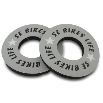 SE Racing SE Racing "BIKE LIFE" old school BMX bicycle foam grip donuts BLACK & WHITE on GRAY