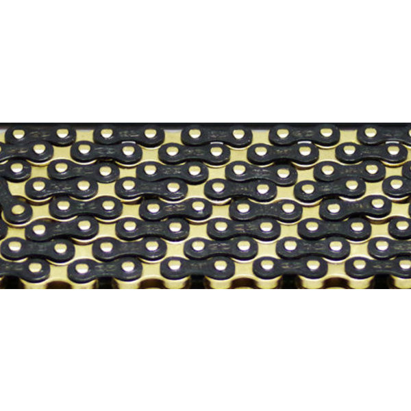 Izumi Izumi BMX bicycle chain 1/2" X 3/32" 116L GOLD inner BLACK outer *MADE IN JAPAN*