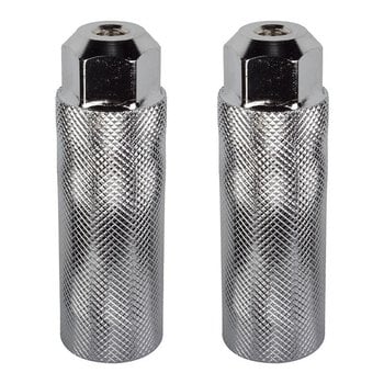 Knurled Thread-On Pegs BMX bicycle 3/8" x 26T (PAIR) - SILVER