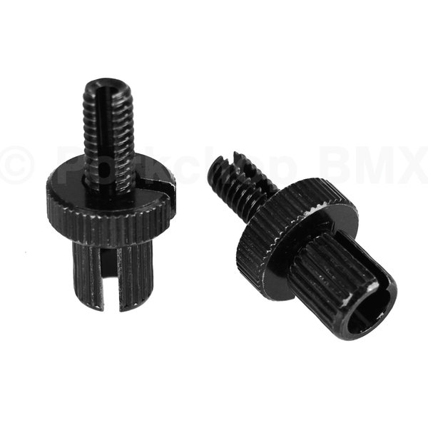 Dia-Compe Dia-Compe M6 bicycle brake lever threaded barrel adjusters - for Tech 5 & Tech 7 levers (PAIR) - BLACK