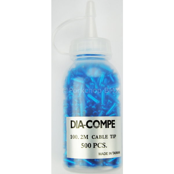 Dia-Compe Dia-Compe brake cable end crimps tips - BLUE - BOTTLE OF 500