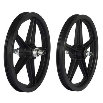 Skyway Skyway Tuff 16" (305mm bead diameter) freewheel retro old school BMX bicycle 5 spoke mag wheels - BLACK