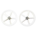 Skyway Skyway Tuff 16" (305mm bead diameter) freewheel retro old school BMX bicycle 5 spoke mag wheels - WHITE