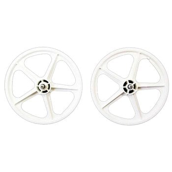 Skyway Skyway Tuff 16" (305mm bead diameter) freewheel retro old school BMX bicycle 5 spoke mag wheels - WHITE