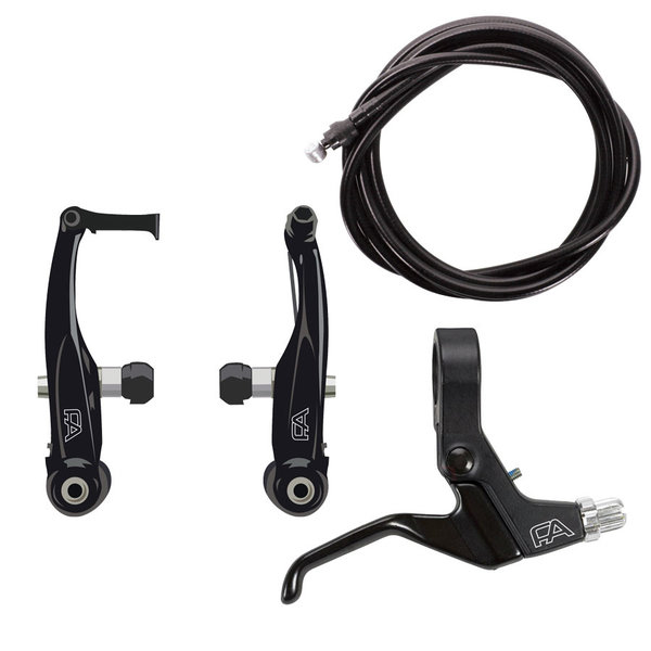 Free Agent Free Agent bicycle V-brake and right hand lever set w/ brake cable BLACK