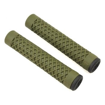 Cult Cult Vans open end BMX flangeless bicycle grips with bar ends 150mm ARMY GREEN