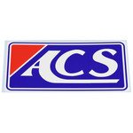 ACS ACS old school BMX logo decal (LARGE) - 5 3/4" X 2 7/8" - BLUE/RED on WHITE