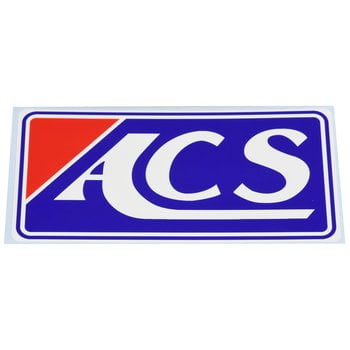 ACS ACS old school BMX logo decal (LARGE) - 5 3/4" X 2 7/8" - BLUE/RED on WHITE