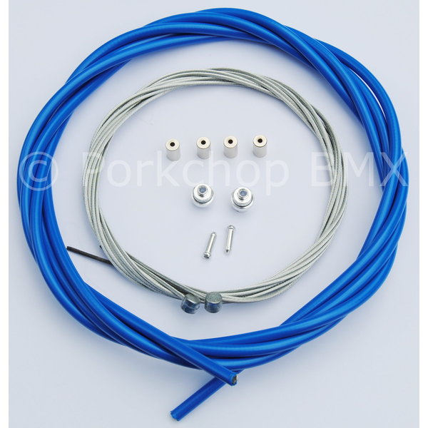 Porkchop BMX Basic Bicycle Brake Cable Kit for BMX/MTB - BLUE