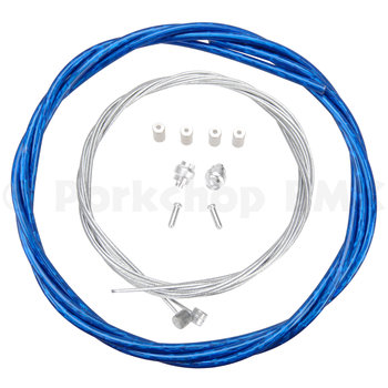 Porkchop BMX Basic Bicycle Brake Cable Kit for BMX/MTB - LASER BLUE