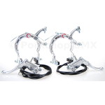 MX1000 style COMPLETE BMX bicycle brake set front & rear SILVER