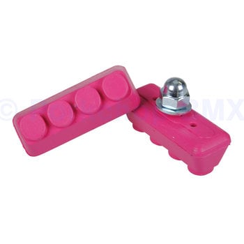 Porkchop BMX Old school BMX freestyle bicycle brake pads - HOT PINK