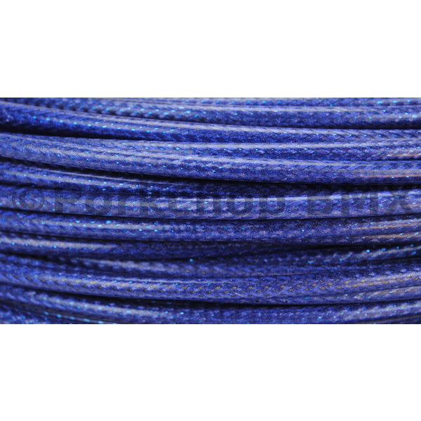 Porkchop BMX Lined Bicycle Brake Cable Housing 5mm - BRAIDED COBALT BLUE (PURPLISH) (PER FOOT)