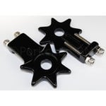 Porkchop BMX BMX Bicycle Star Spur Chain Tensioners for 3/8" axles - BLACK