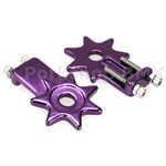 Porkchop BMX BMX Bicycle Star Spur Chain Tensioners for 3/8" axles - PURPLE