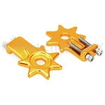 Porkchop BMX BMX Bicycle Star Spur Chain Tensioners for 3/8" axles - GOLD