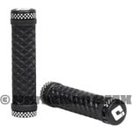 ODI ODI LOCK-ON VANS BMX or MTB bicycle flangeless grips - BLACK w/ CHECKERBOARD collars