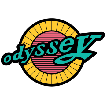 Odyssey Odyssey early logo BMX bicycle decal - 2 7/8" x 1 7/8"