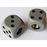 Porkchop BMX Porkchop Dice Bicycle Tire Schrader Valve Caps (pair) GRAY GREY with BLACK PIPS