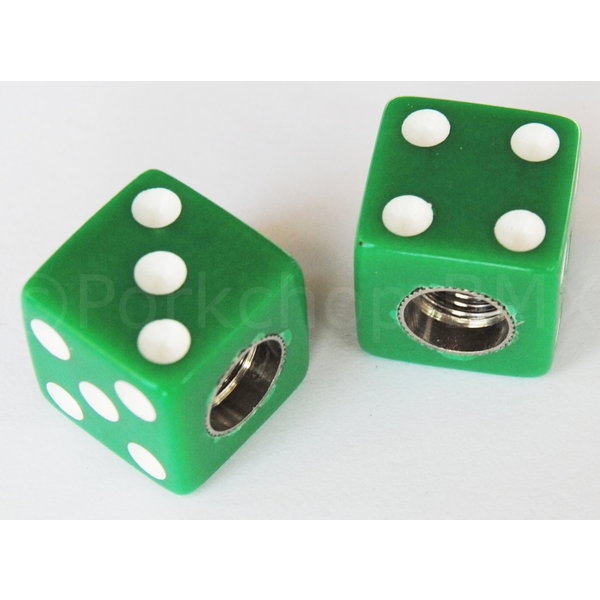 Porkchop BMX Porkchop Dice Bicycle Tire Valve Caps (pair) - GREEN