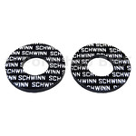 Schwinn Schwinn old school BMX bicycle foam grip donuts WHITE on BLACK (officially licensed)