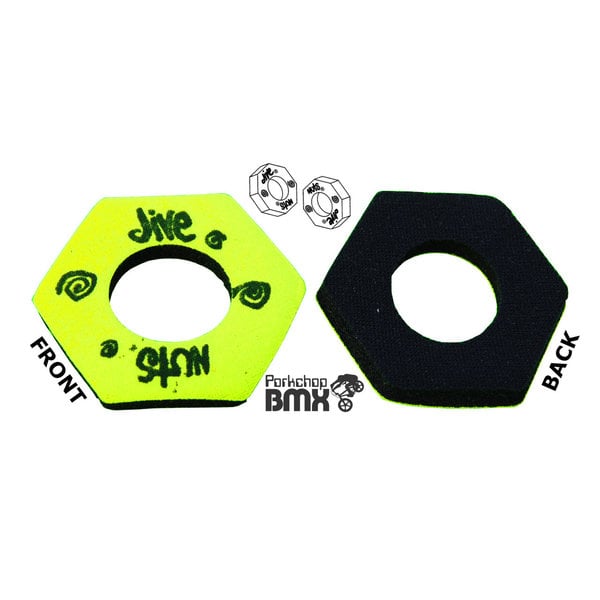 Neal Enterprises Jive Nuts old schoool BMX bicycle foam grip donuts - NEON YELLOW - NOS!