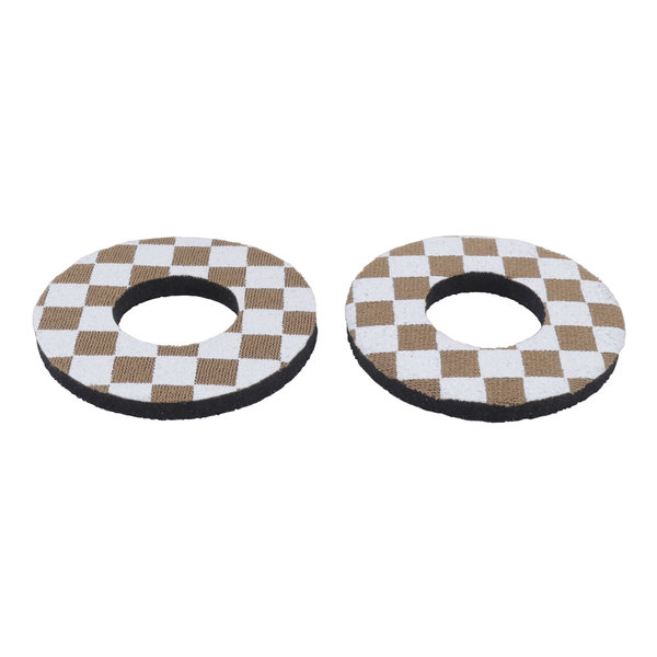 Porkchop BMX Porkchop BMX old school BMX bicycle foam grip donuts CHECKERBOARD LIGHT BROWN / WHITE