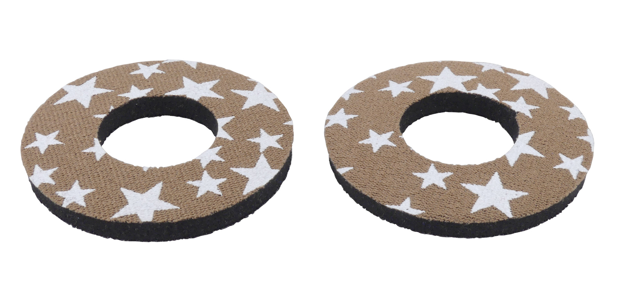 Porkchop BMX old school BMX bicycle foam grip donuts STARS LIGHT BROWN / WHITE - Picture 1 of 1